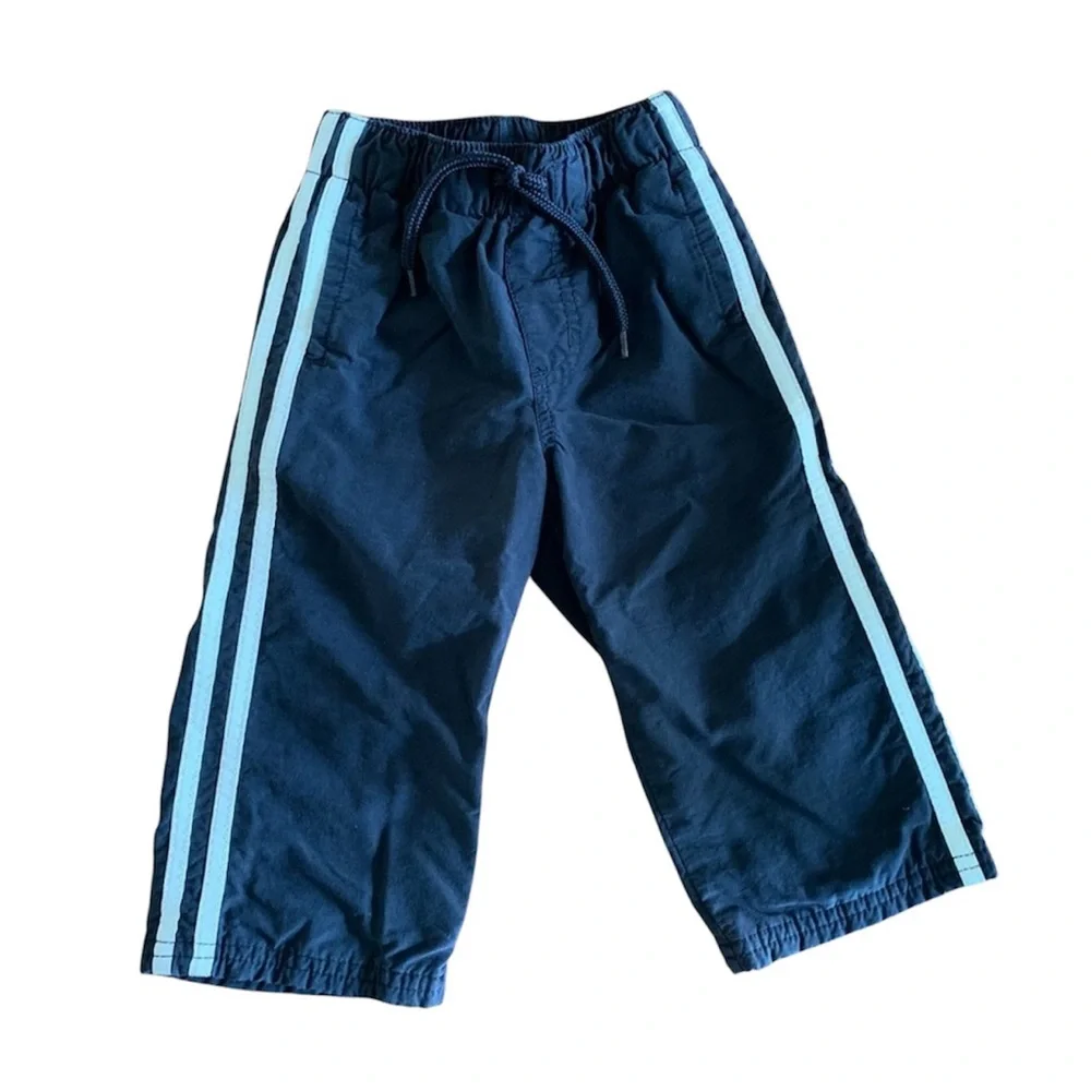 GYMBOREE Little Boys Athletic Pants Black Lined Track Comfy Infant Size 12-18m
